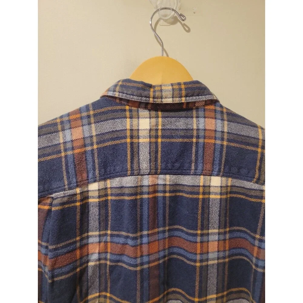 Patagonia Fjord Flannel Shirt Men's Organic Cotton Blue Plaid Button Front Top